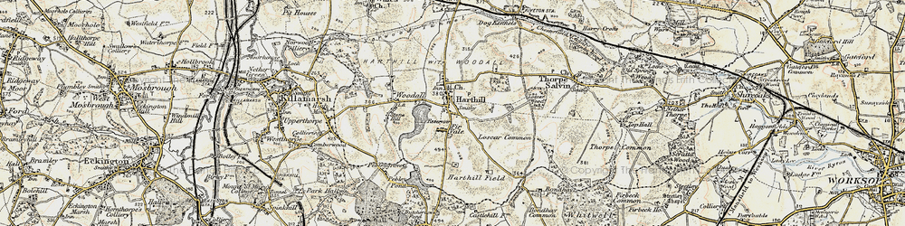 Old map of Woodall in 1902-1903
