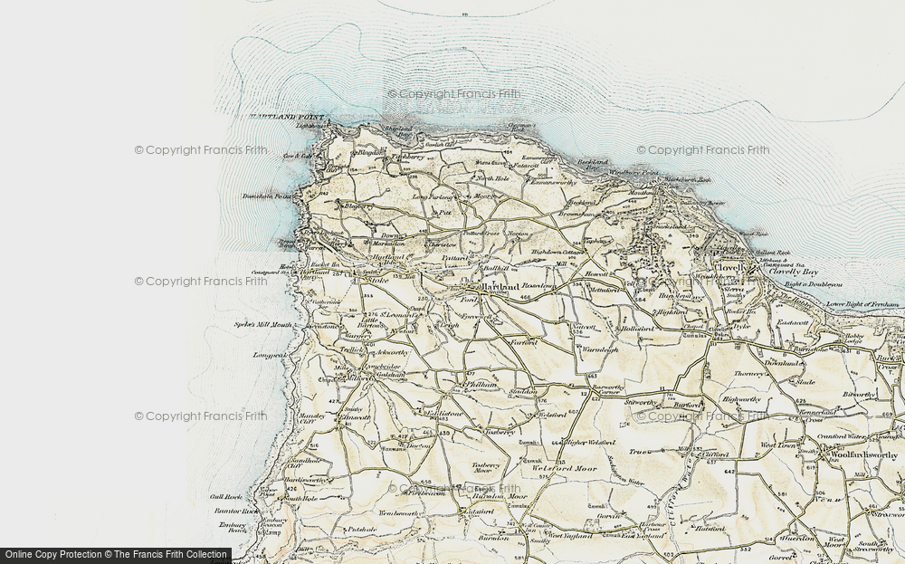 OLD ORDNANCE SURVEY DETAILED MAPS HARTLAND PENINSULA & MAP STRATTON 1894 