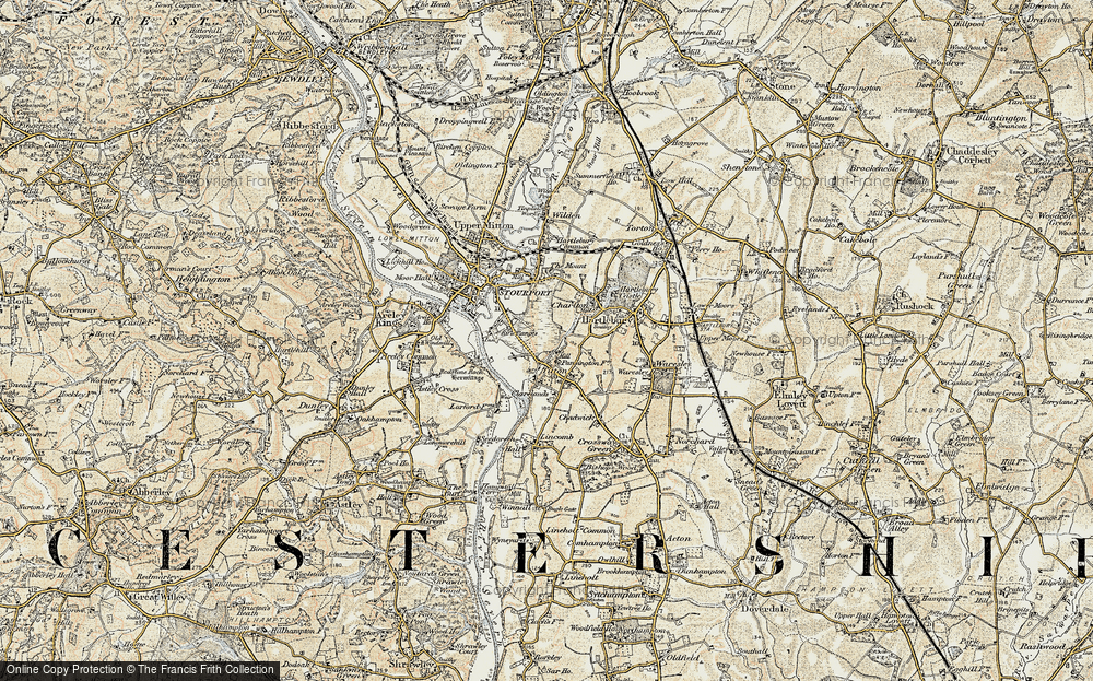 Old Map of Hartlebury Common, 1901-1902 in 1901-1902