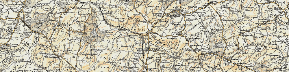 Old map of Badger's Oak in 1897-1898