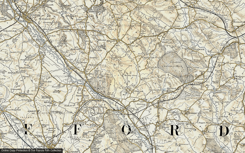 Old Map of Hartley Green, 1902 in 1902
