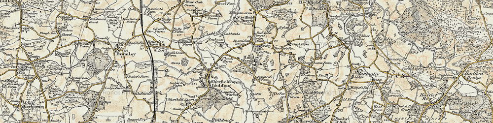 Old map of Hartley Wespall in 1897-1900