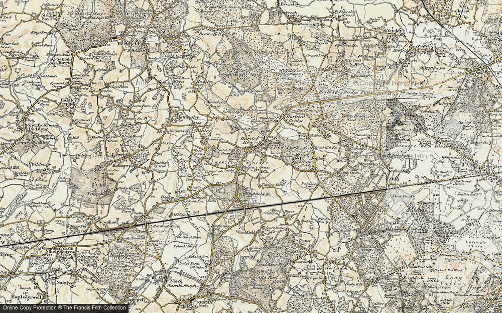 Old Map of Historic Map covering Winchfield Ho in 1897-1909
