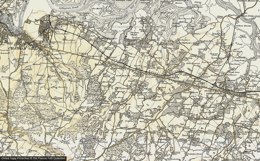 Old Map of Hartlip, 1897-1898 in 1897-1898