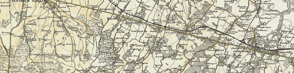 Old map of Hartlip in 1897-1898