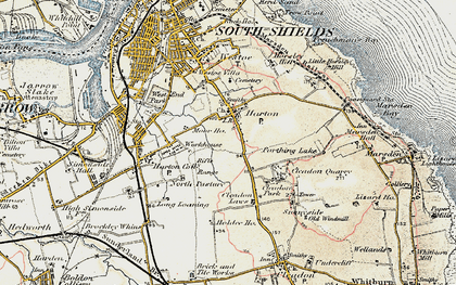 Old map of Harton in 1901-1904