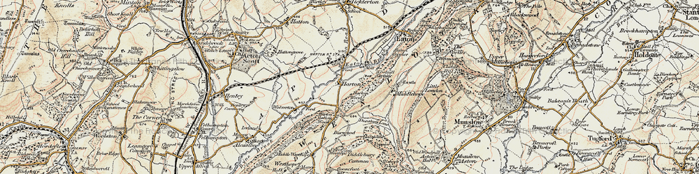 Old map of Harton in 1902-1903