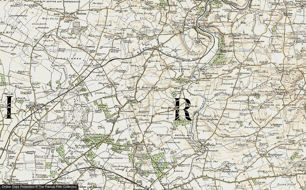 Old Map of Historic Map covering Brough Plantn in 1903
