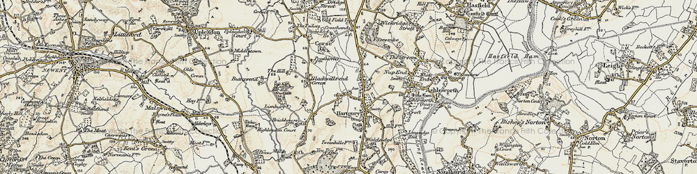 Old map of Hartpury in 1898-1900