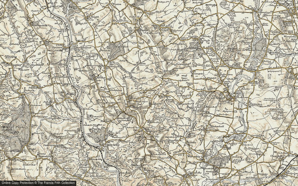 Old Map of Historic Map covering Arley Wood in 1901-1902