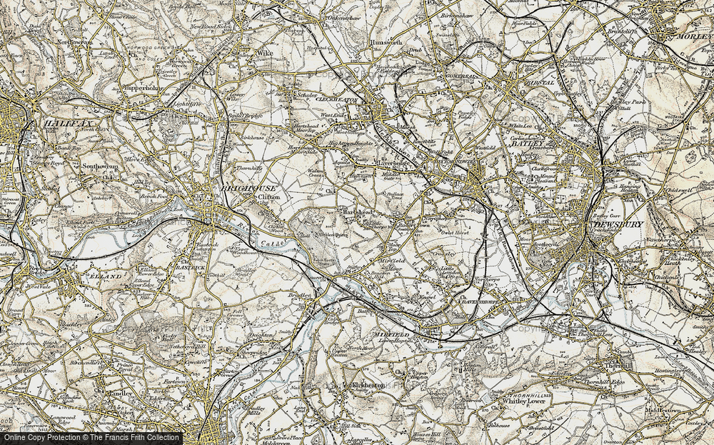Old Map of Hartshead, 1903 in 1903