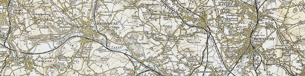 Old map of Hartshead in 1903