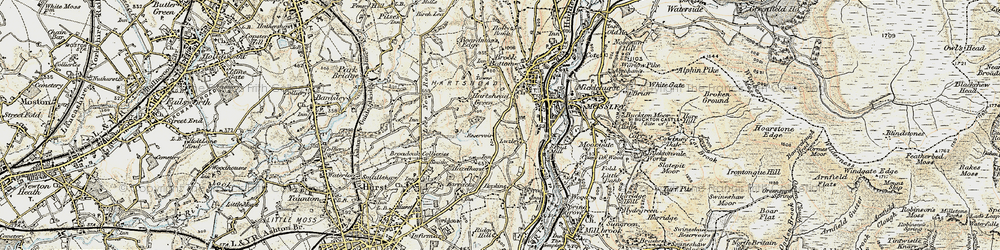 Old map of Hartshead Green in 1903