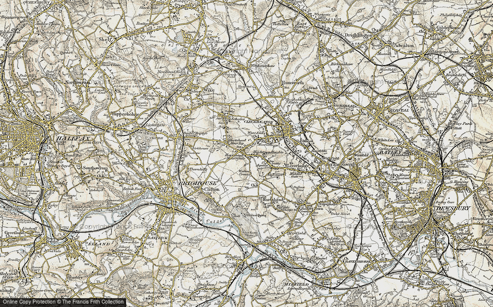 Old Map of Hartshead Moor Side, 1903 in 1903