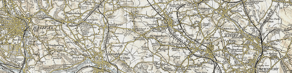 Old map of Hartshead Moor Side in 1903