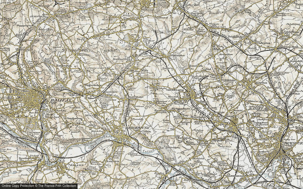 Old Map of Hartshead Moor Top, 1903 in 1903