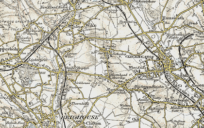 Old map of Hartshead Moor Top in 1903