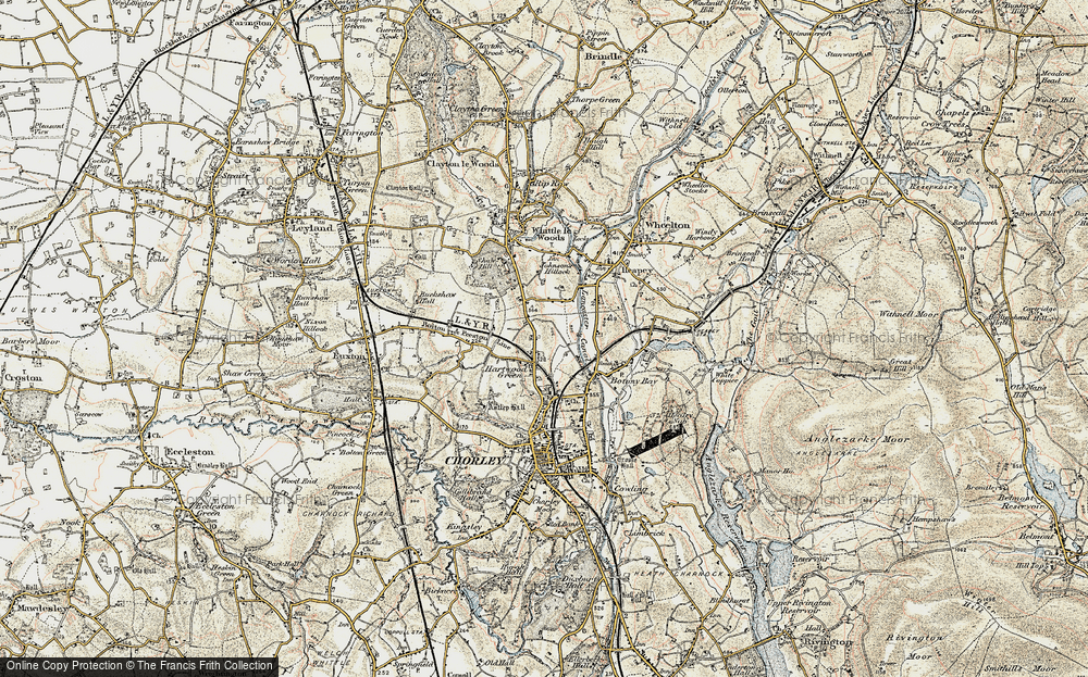 Old Map of Historic Map covering Astley Hall in 1903
