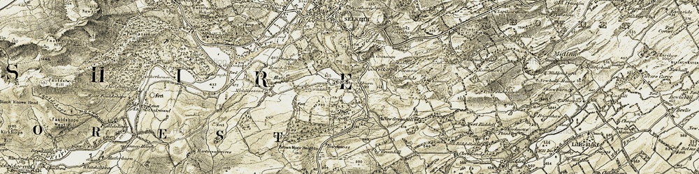Old map of Hartwoodburn in 1904