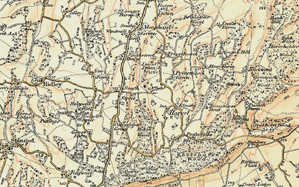 Old map of Harvel in 1897-1898