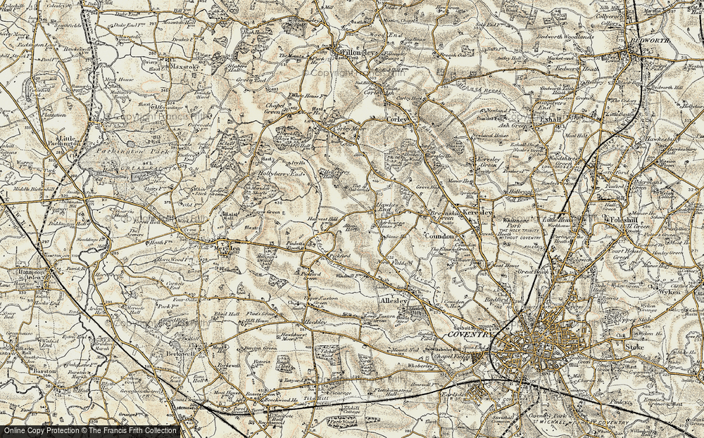 Old Map of Harvest Hill, 1901-1902 in 1901-1902