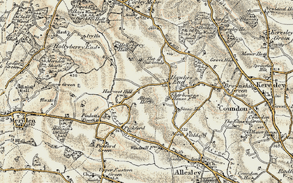 Old map of Harvest Hill in 1901-1902