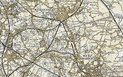Old map of Harvills Hawthorn in 1902