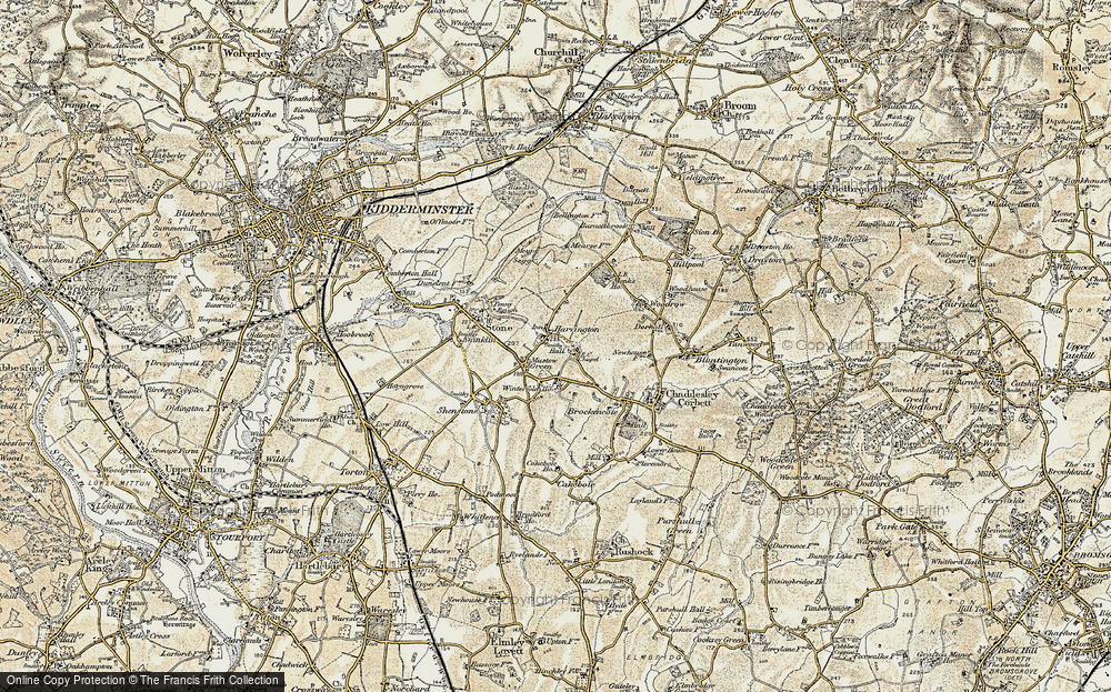 Old Map of Harvington, 1901-1902 in 1901-1902