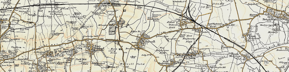 Old map of Harwell in 1897-1898