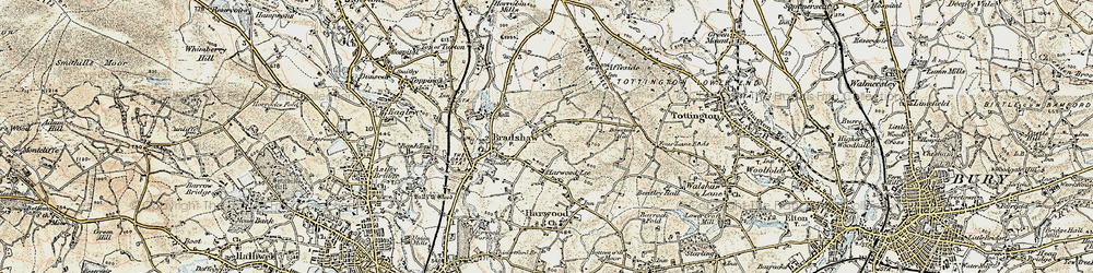 Old map of Harwood Lee in 1903