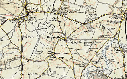 Old map of Tickhill Low Common in 1903