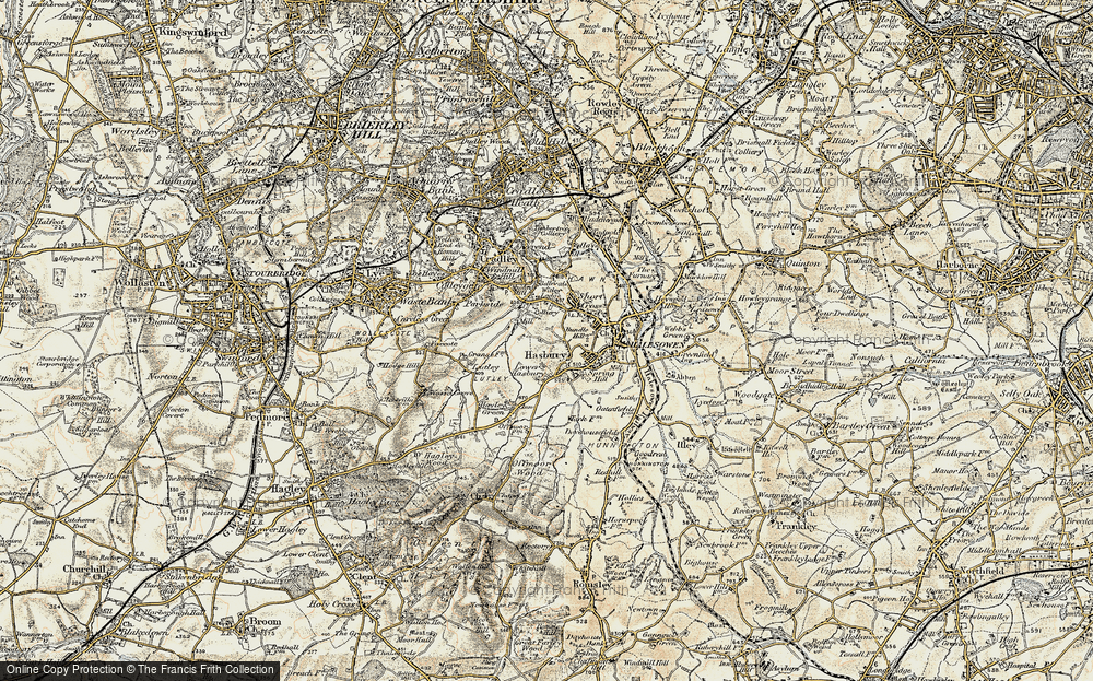 Old Map of Hasbury, 1901-1902 in 1901-1902