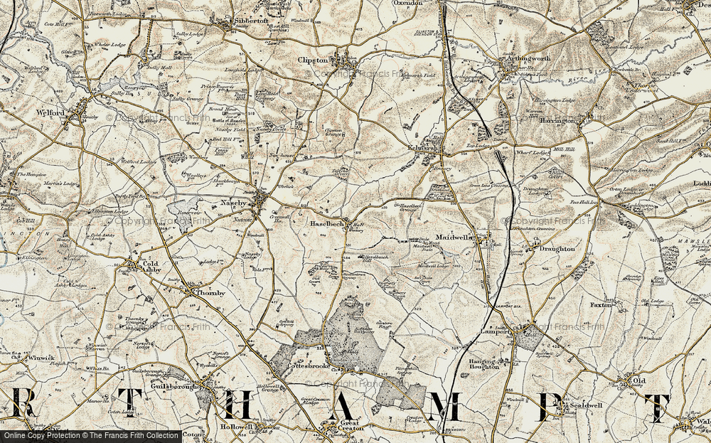 Old Map of Haselbech, 1901-1902 in 1901-1902
