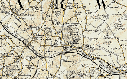 Old map of Haseley in 1901-1902