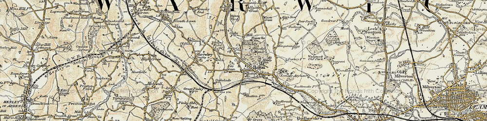 Old map of Haseley in 1901-1902