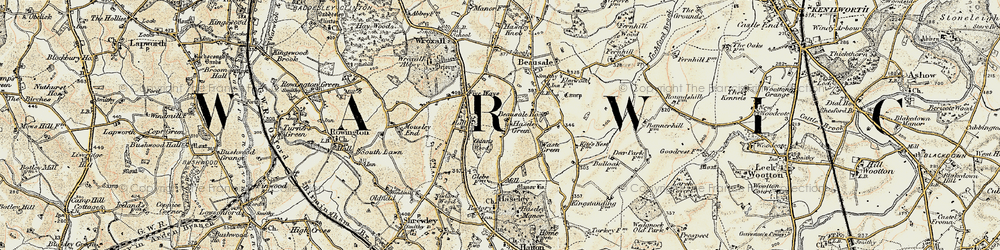 Old map of Haseley Green in 1901-1902