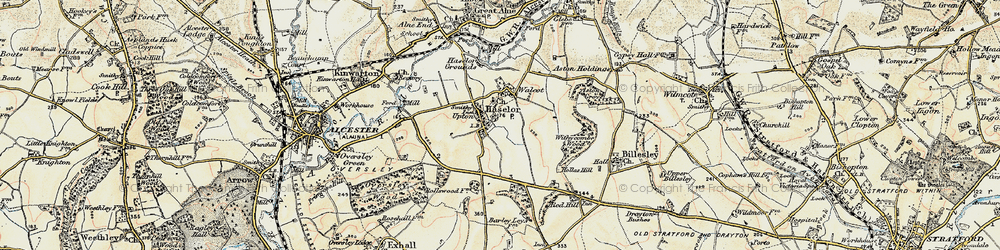 Old map of Haselor in 1899-1902