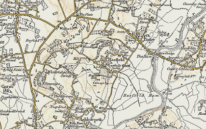 Old map of Hasfield in 1899-1900