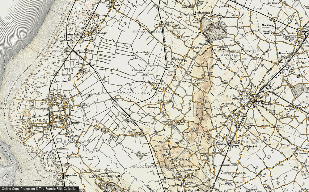 Old Map of Haskayne, 1902-1903 in 1902-1903