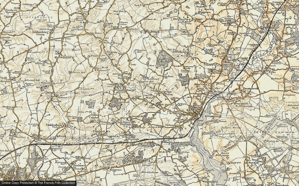 Old Map of Hasketon, 1898-1901 in 1898-1901