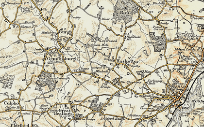 Old map of Hasketon in 1898-1901