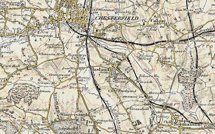 Old map of Hasland in 1902-1903