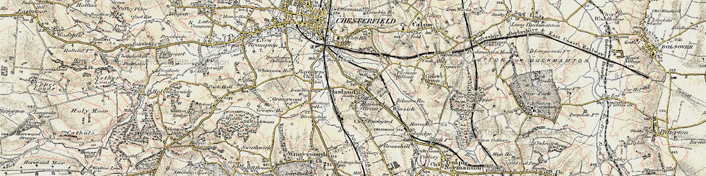 Old map of Hasland in 1902-1903