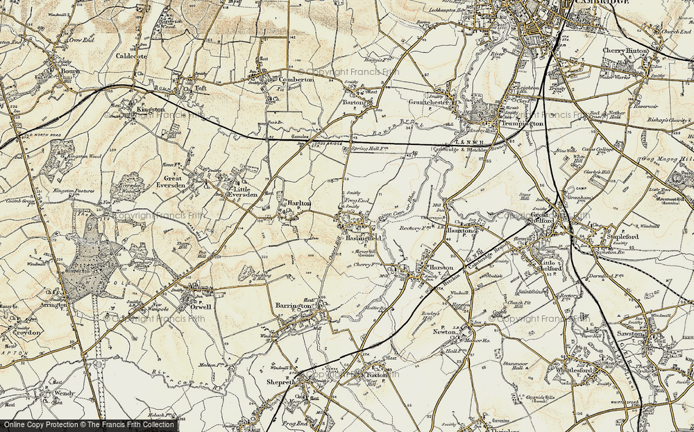 Old Map of Haslingfield, 1899-1901 in 1899-1901