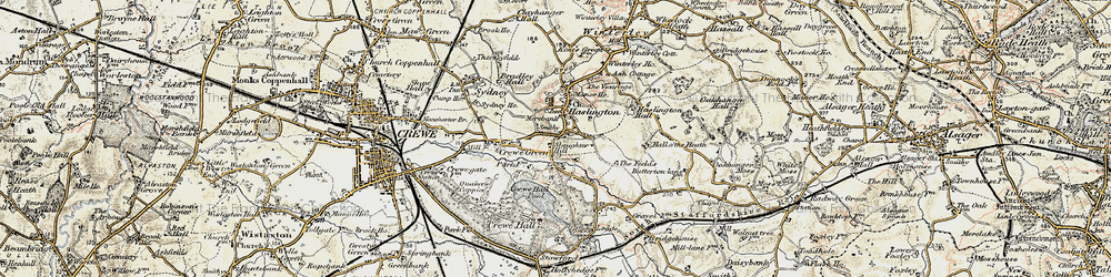 Old map of Haslington in 1902-1903