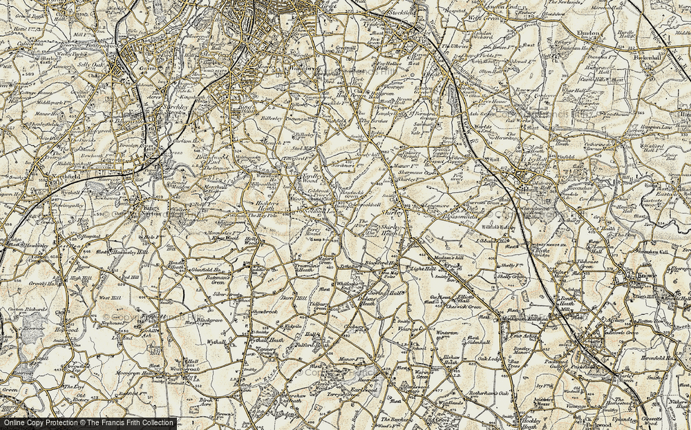 Old Map of Hasluck's Green, 1901-1902 in 1901-1902