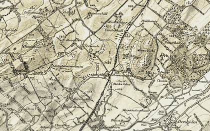 Old map of Hassendean in 1901-1904
