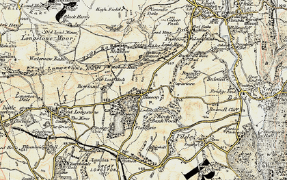 Old map of Hassop in 1902-1903