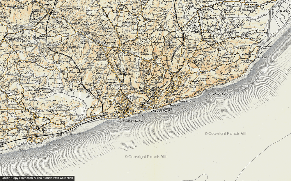 Old Map of Hastings, 1898 in 1898