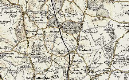 Old map of Haston in 1902